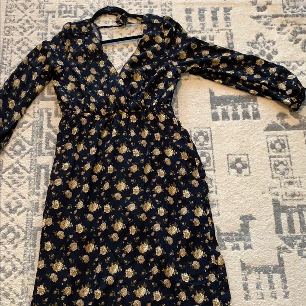 Long sleeve long maxi floral dress